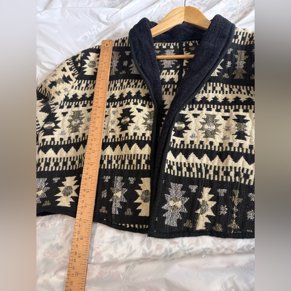 New Identity size 1X tapestry western Aztec cropped jacket - Picture 7 of 11
